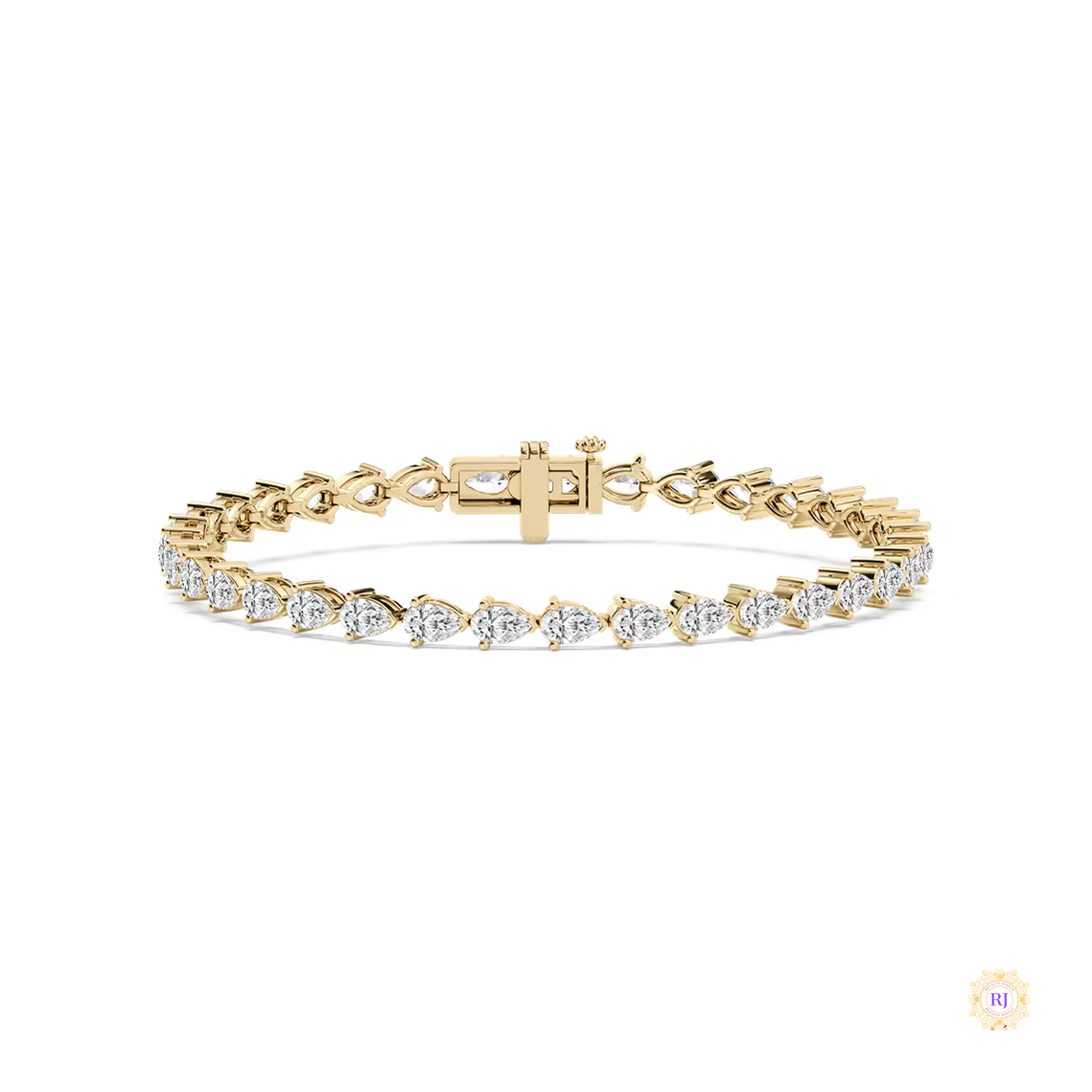15 CT. Pear Lab Diamond Tennis Bracelet | 14K White Yellow Rose Gold Platinum | IGI Certified