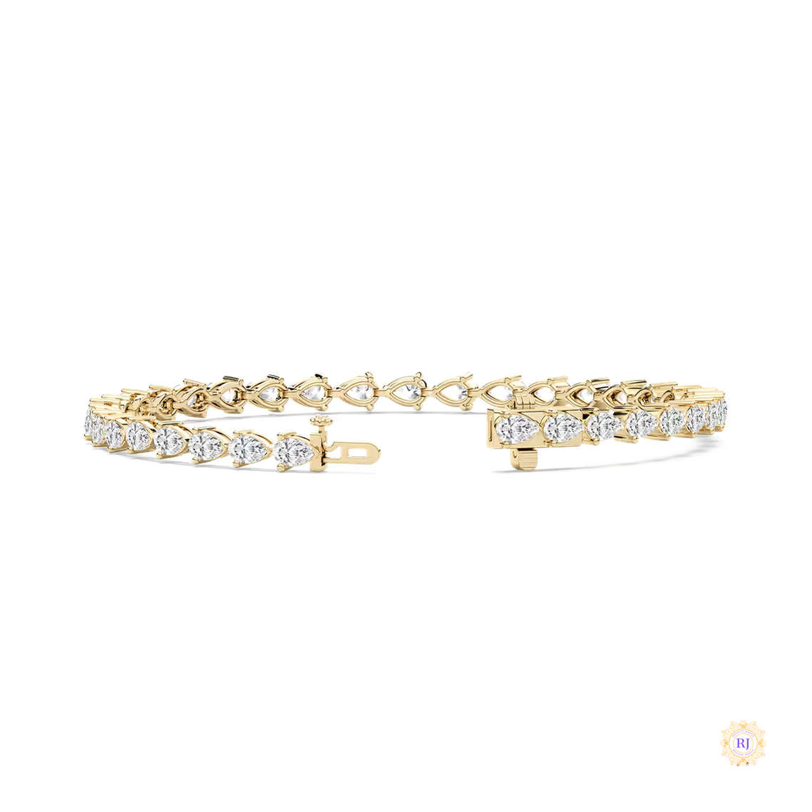 15 CT. Pear Lab Diamond Tennis Bracelet | 14K White Yellow Rose Gold Platinum | IGI Certified